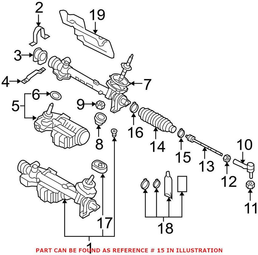 VW Steering Rack Boot Clamp - Outer 1K0423933